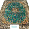 blue 7 by 5 pure silk rug