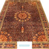 blue 7 by 5 hand-knotted Kashmir Carpet