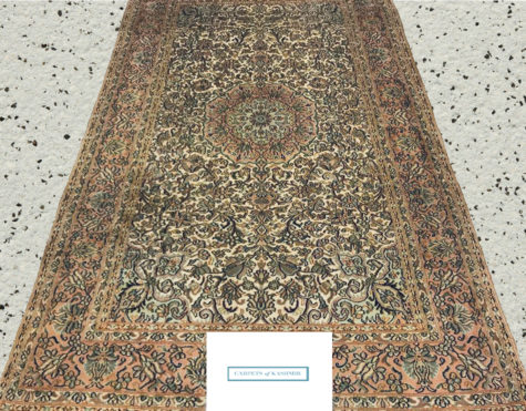 floral design pure mulberry silk rug