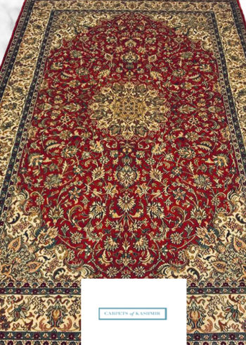 red pure natural silk foyer rug