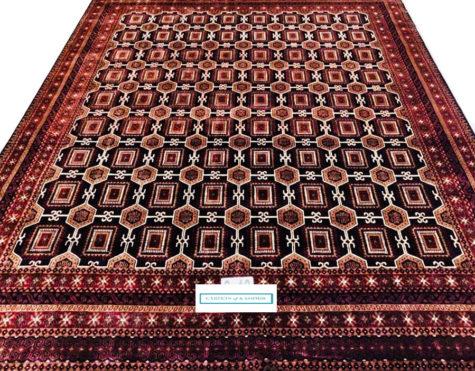 blue living room Kashmir carpet
