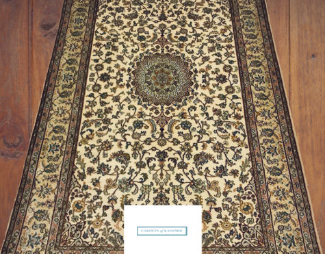 Persian floral design pure silk bedroom rug