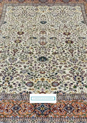 cream color living room Kashmir carpet
