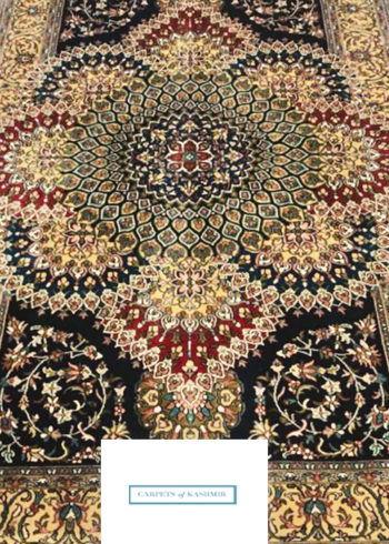 hand made Kashmir silk bedroom rug