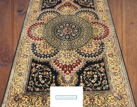 hand made Kashmir silk bedroom rug