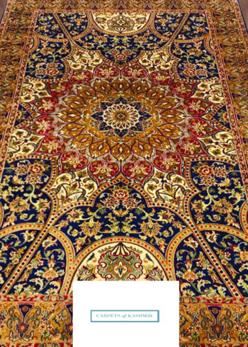 hand-knotted pure silk foyer rug