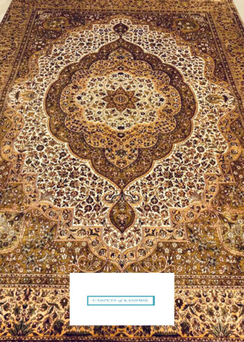 made in Kashmir pure silk carpet