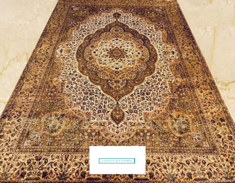 made in Kashmir pure silk carpet