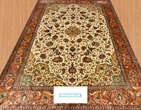 buy made in Kashmir pure silk rug