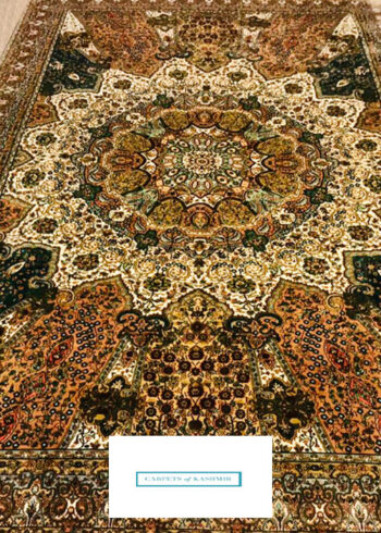 Kashmiri pure silk living room rug
