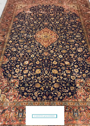 made in Kashmir hand made rug