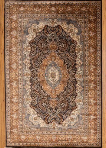 living room oriental design Kashmir rug