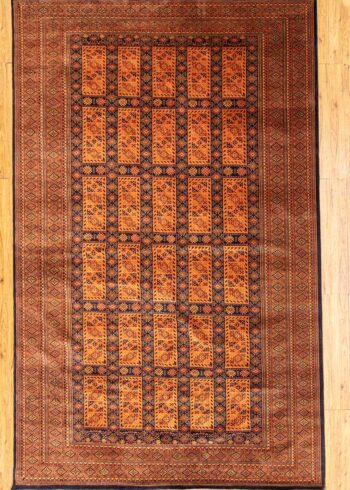 blue handmade hand-knotted Kashmir carpet