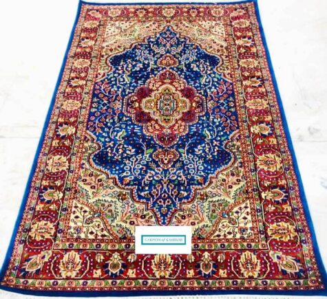 6 by 4 made in India wool-silk rug