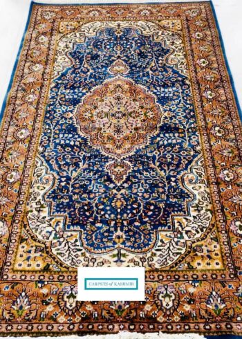 blue hand made made in India rug