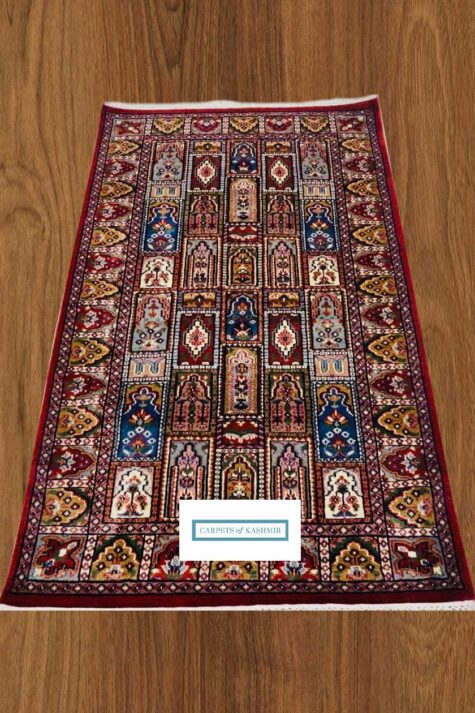 red 5 by 3 foyer hand-knotted rug