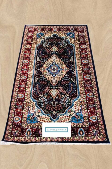 Kashmiri handmade bedroom rug