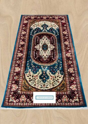 Kashmiri hand-knotted bedroom rug