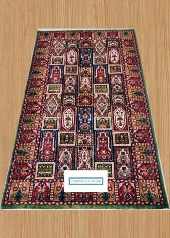 geometric Persian design hand-knotted rug