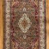 green hand-knotted handmade rug