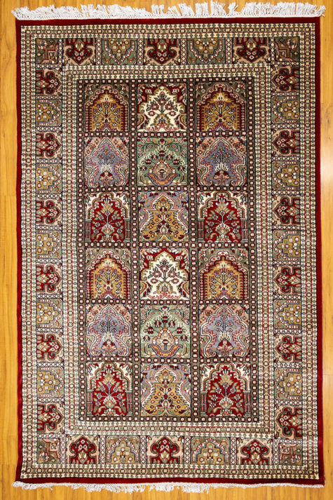red coffee table handmade rug