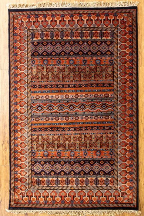 Unique Kashmiri oriental coffee table rug