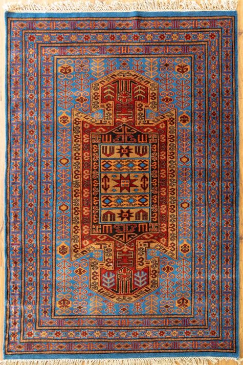 antique finish cotton fringe oriental rug