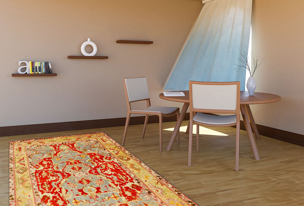 Living room with luxury oriental rug