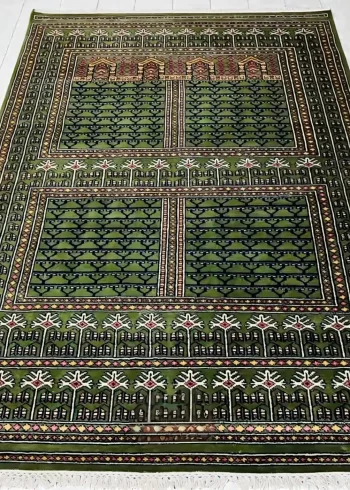 Pure Merino wool hand-knotted contemporary geometric coffee table rug size 7×5 ft