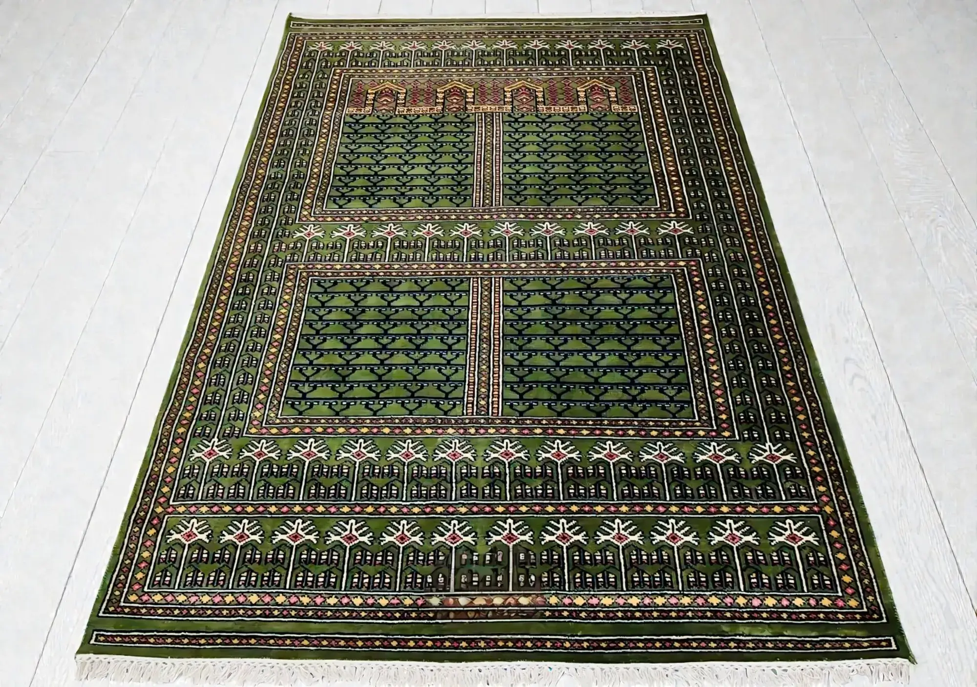 Pure Merino wool hand-knotted contemporary geometric coffee table rug size 7×5 ft