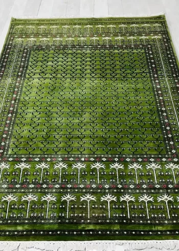 Buy in Mumbai Pure Merino wool hand-knotted geometric home decor coffee table rug size 7×5 ft