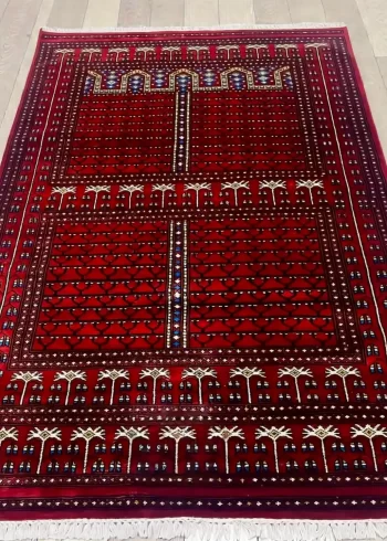 Merino wool handmade hand-knotted geometric floor coffee table carpet size 7×5 ft