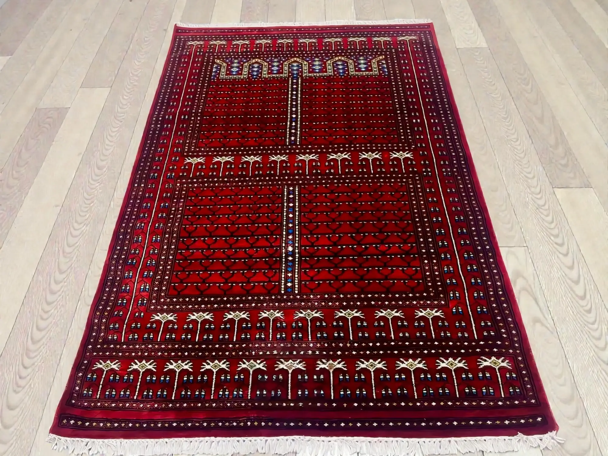 Merino wool handmade hand-knotted geometric floor coffee table carpet size 7×5 ft