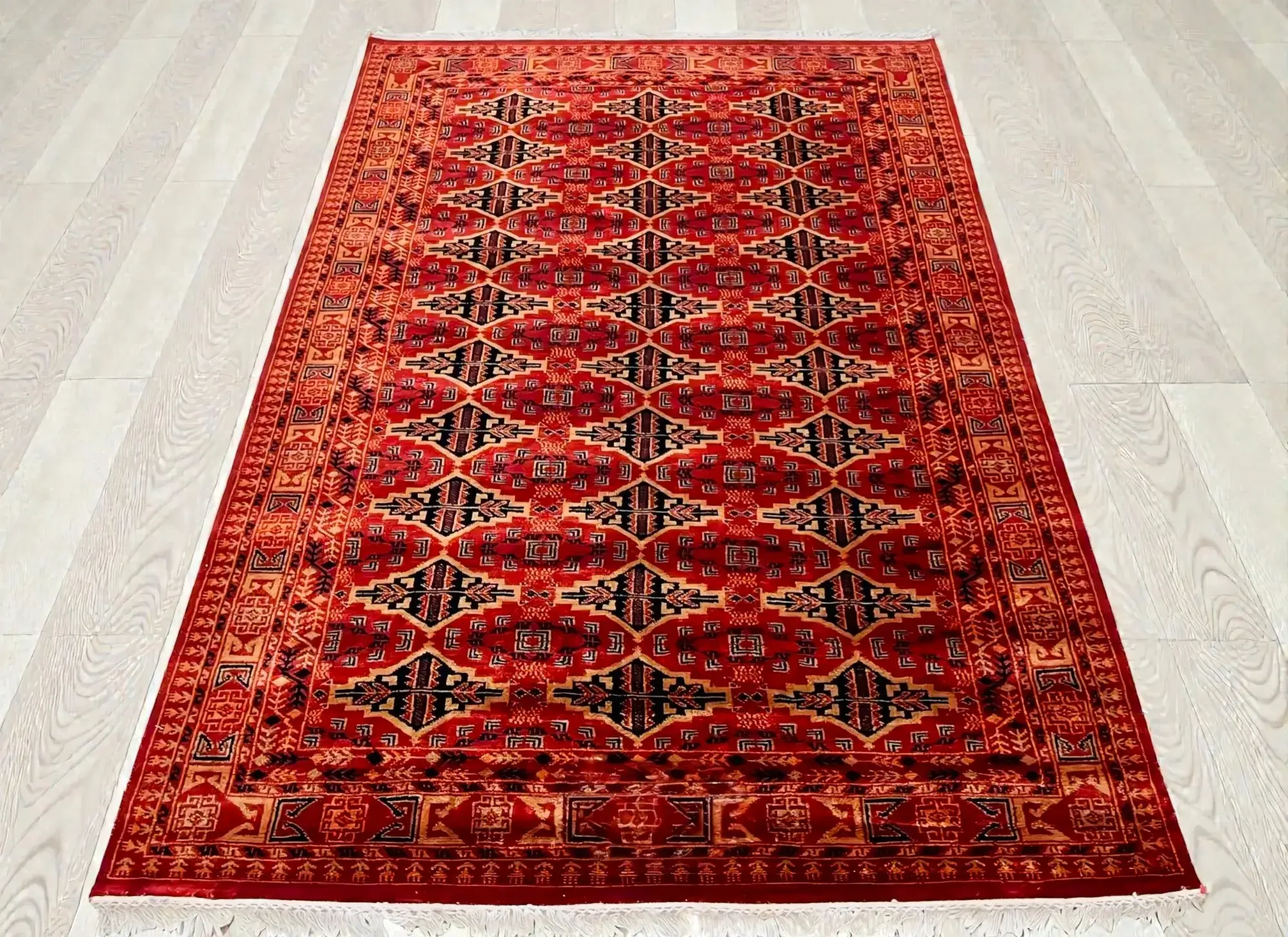 luxury-coffee-table-carpet-7x5ft-made-in-Kashmir luxury geometric design coffee table carpet size 7×5 ft - Made in Kashmir