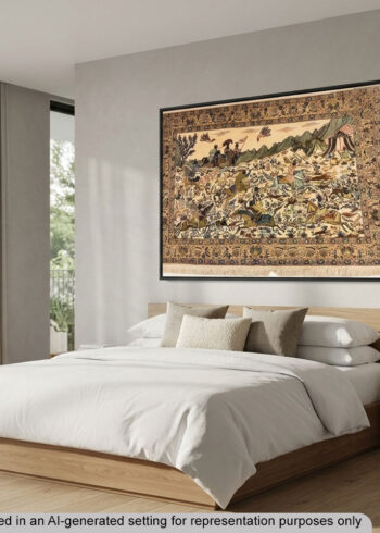Pure silk wall hanging, pictorial rug for the living room