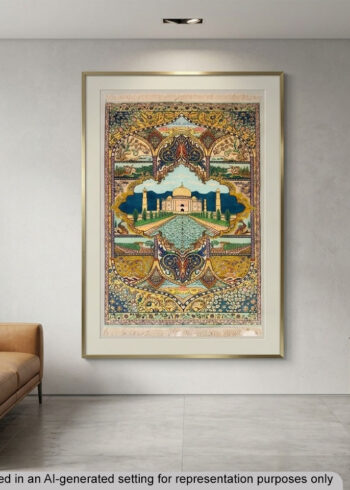Wall hanging - real rug in AI generated setting