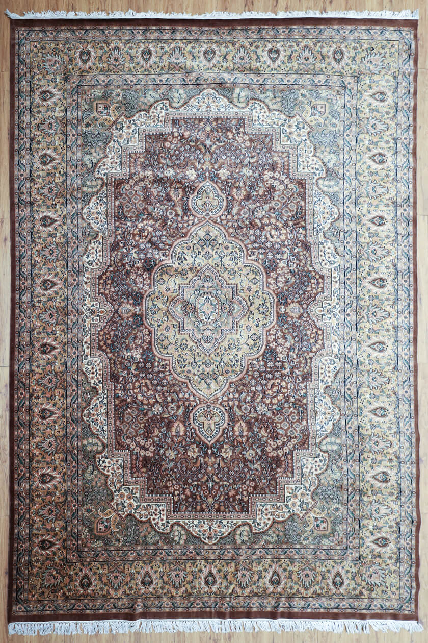 12x9-brown-oriental-floral-persian-rug-top-view 12 by 9 brown oriental floral dsign Persian rug