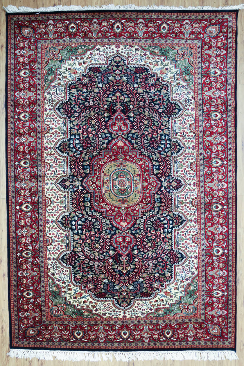 9x6 blue oriental floral design living room Persian rug