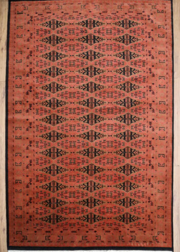 9x6 rust geometric Persian lineage living room rug