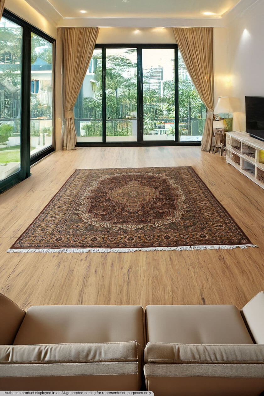 large-brown-floral-rug-12x9-living-room-placement
